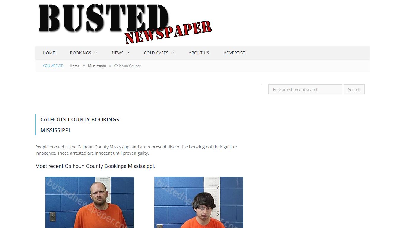 Calhoun County, MS Mugshots - BUSTEDNEWSPAPER.COM